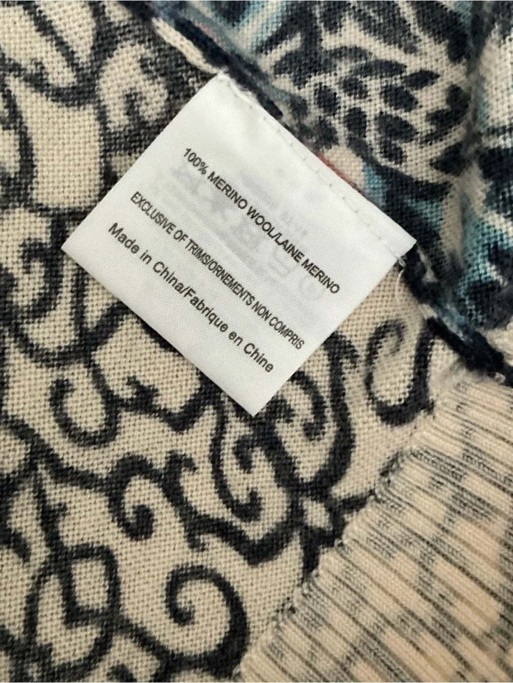 TORY BURCH Classic Blue Floral Mixed-Print V-Neck Cardigan Sz M